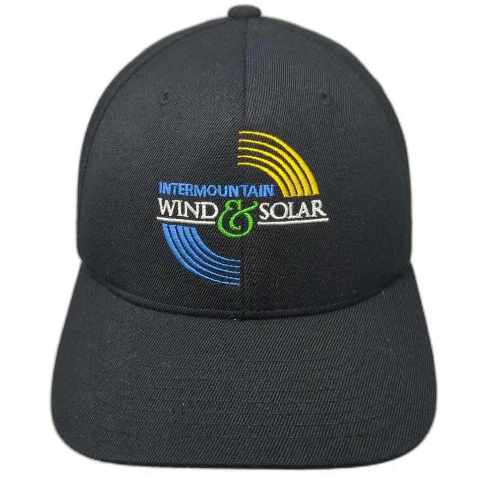 Flexfit Baseball Cap Black XL Intermountain Wind & Solar Logo Hat Embroidered